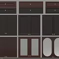 Various Cabinet Door Designs With Different Colors And Glass Panel Styles