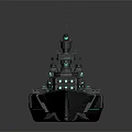 Futuristic Sci Fi Warship Water Vehicle With Glowing Lines And Advanced Design