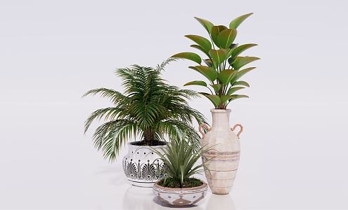 Modern Potted Plant Green Plant Potted Plant Green Plant Furnishings Ornaments Plant Potted Plant 3d model