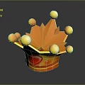 Hardware Tools Orange Crown Design With Yellow Spherical Decorations And Red Heart Detail