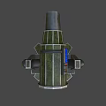 Military Weapon Turret With Metallic Structure Stable Base And Control Panel 3d model