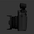Classic Black R501 Camera With Professional Lens And Viewfinder Details