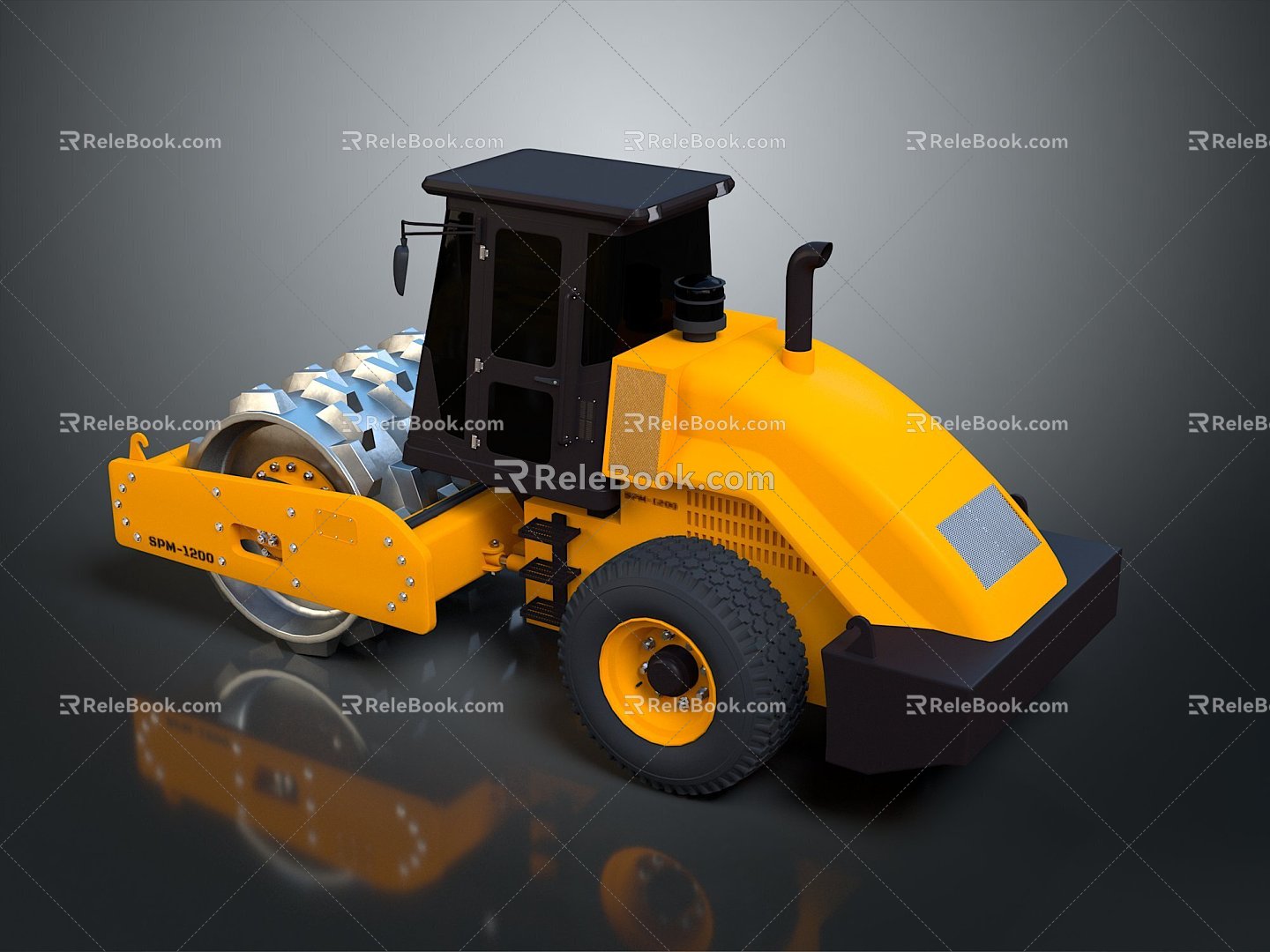 Asphalt paver paver road roller asphalt paver road car asphalt car 3d model