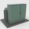 Green Metal Household Storage Cabinet With Double Doors Gray Base Lock And Ventilation Fins
