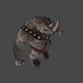 Rhino Game Movie Character With Spiked Armor Straps And Wrist Guards