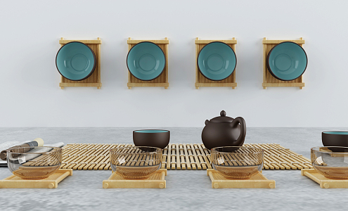 Modern Tea Set 3d model