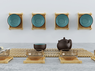 Modern Tea Set 3d model