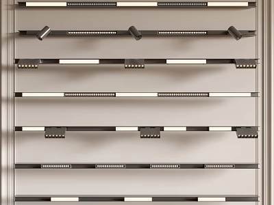 Modern Downlights And Spotlights Displayed In Rows With Various Designs 3d model