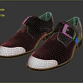 Black Leather Shoes with Silver Toe Caps and Metal Buckles Classic Design
