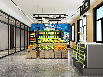 Modern Supermarket Love Fruit Department Store Supermarket 3d model