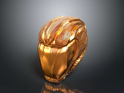 Golden Weapon With Detailed Texture Shiny Surface And Ornate Design Isolated On Dark Background 3d model