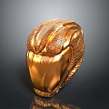 Golden Weapon With Detailed Texture Shiny Surface And Ornate Design Isolated On Dark Background