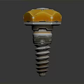 Industrial Hexagonal Head Screw With Orange Top And Metal Threaded Shank