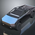 Futuristic Electric Truck With Open Top Design And Black Silver Exterior