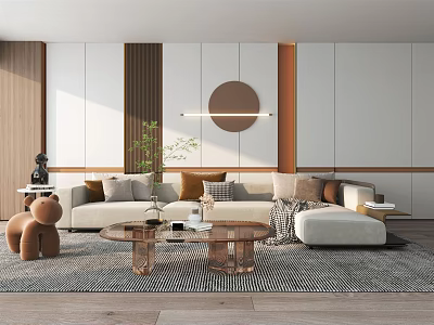 Modern sofa coffee table combination home 3d model