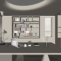Modern study 3d model
