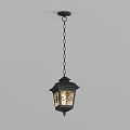 Black Chain Hung Chandelier With Square Shade And Decorative Patterns For Indoor Decoration