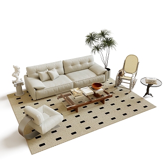 Modern Sofa Coffee Table Combination Sofa Coffee Table 3d model