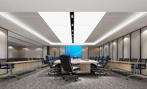 Modern conference room company video room multi-function conference room projector 3d model