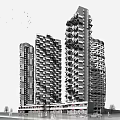 Modern High Rise Residential Building With Unique Tower Design And Urban Facade