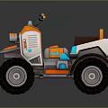 Rugged Mountain Terrain Perfect For Off Road ATV With Large Tires And Orange White Design