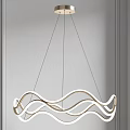 Contemporary Curved Chandelier Design with Sleek Metallic Finish for Modern Minimalist Interior