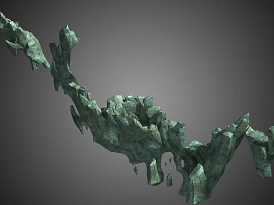 Natural Stone And Wood Decorative Structure With Textured Surfaces And Organic Shapes 3d model