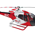 Red and White MAC EC135 Rescue Helicopter with Live Rescue Emergency Services