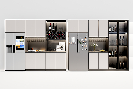 Modern Wine Cabinet Wine Cabinet Refrigerator Wine Cabinet Combination Wine 3d model