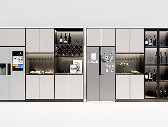 Modern Wine Cabinet Wine Cabinet Refrigerator Wine Cabinet Combination Wine 3d model