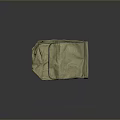 Beige Fabric Storage Bag with Small Pocket Stitched Edges and Simple Practical Design for Daily Use