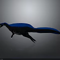 Blue And Black 3D Spinosaurus Dinosaur Model With Sail Back Displayed In Studio 3d model