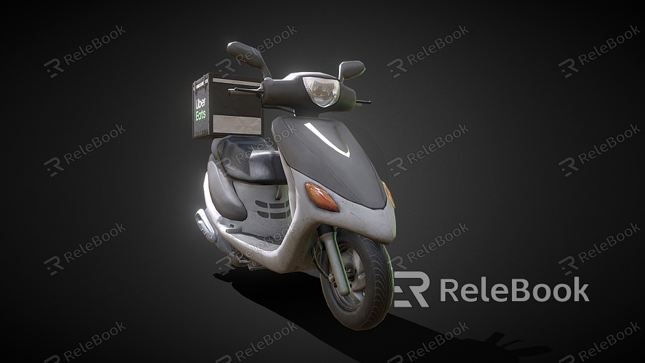 Realistic motorcycle lady scooter bicycle takeout car model