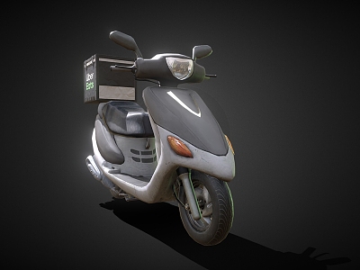 Realistic motorcycle lady scooter bicycle takeout car model