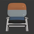 Modern Minimalist Chair With Multi Colored Backrest Seat And White Wooden Legs