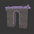Stone Arch Building Structure With Balustrade On Top And Masonry Details