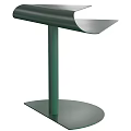 Modern Green Side Table Featuring Curved Top And Sturdy Metal Base Design 3d model