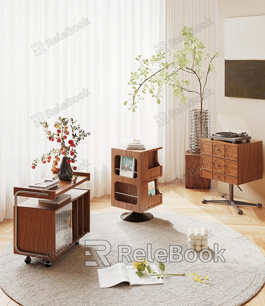 Retro Side Table Antique Side Table Retro Bucket Cabinet Combination Antique Bucket Cabinet Combination Solid Wood Side Table model