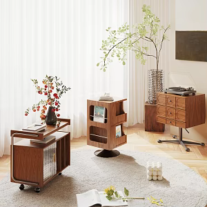 Retro Side Table Antique Side Table Retro Bucket Cabinet Combination Antique Bucket Cabinet Combination Solid Wood Side Table 3d model