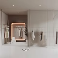 Modern Stylish Clothing Store Interior With Open Racks And Fashionable Apparel