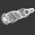 Futuristic Sci Fi Weapon With Metallic Spiral Design And Glowing Blue Components