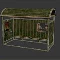 Bus Stop Structure With Curved Roof Vertical Slats Posters And Bench