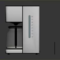 Modern White Black Cafe Maker With Glass Carafe And Control Panel Design 3d model