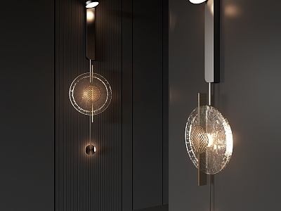 wall lamp straight strip wall lamp metal wall lamp round wall lamp glass wall lamp 3d model