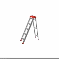 Sturdy Aluminum A Frame Ladder With Red Top Platform And Non Slip Feet