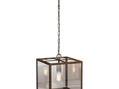 Il Fanale American style industrial square glass chandelier model