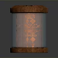 Stylish Decorative Furniture Piece With Wooden Top Base And Transparent Glass Carved Patterns