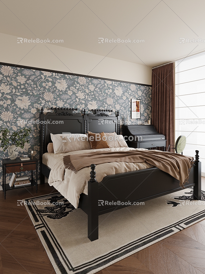 French American Middle Bedroom 3d model