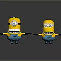 Minions Yellow Animated Characters With Blue Overalls Goggles And Outstretched Arms