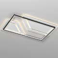 Modern Geometric Ceiling Light With Square Round Designs And LED Illumination 3d model